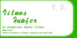 vilmos hupfer business card